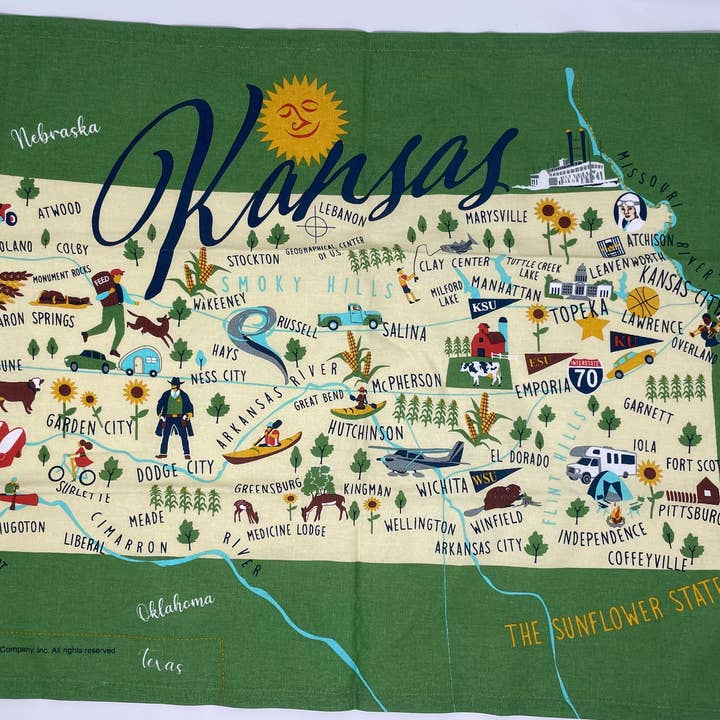 Kansas Tea Towel for wholesale by Galleyware