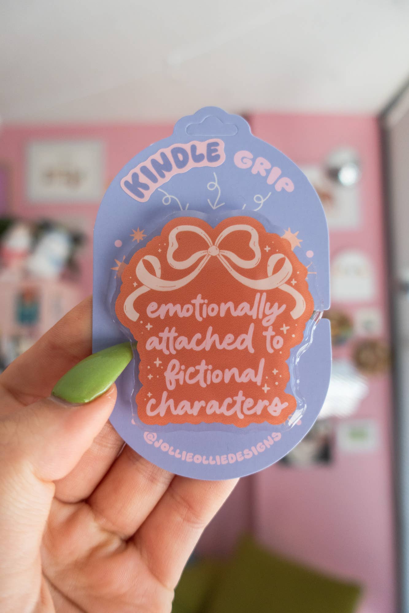 Jollie Ollie Designs - Wholesale Bookmark - Emotionally Attached Kindle Grip0