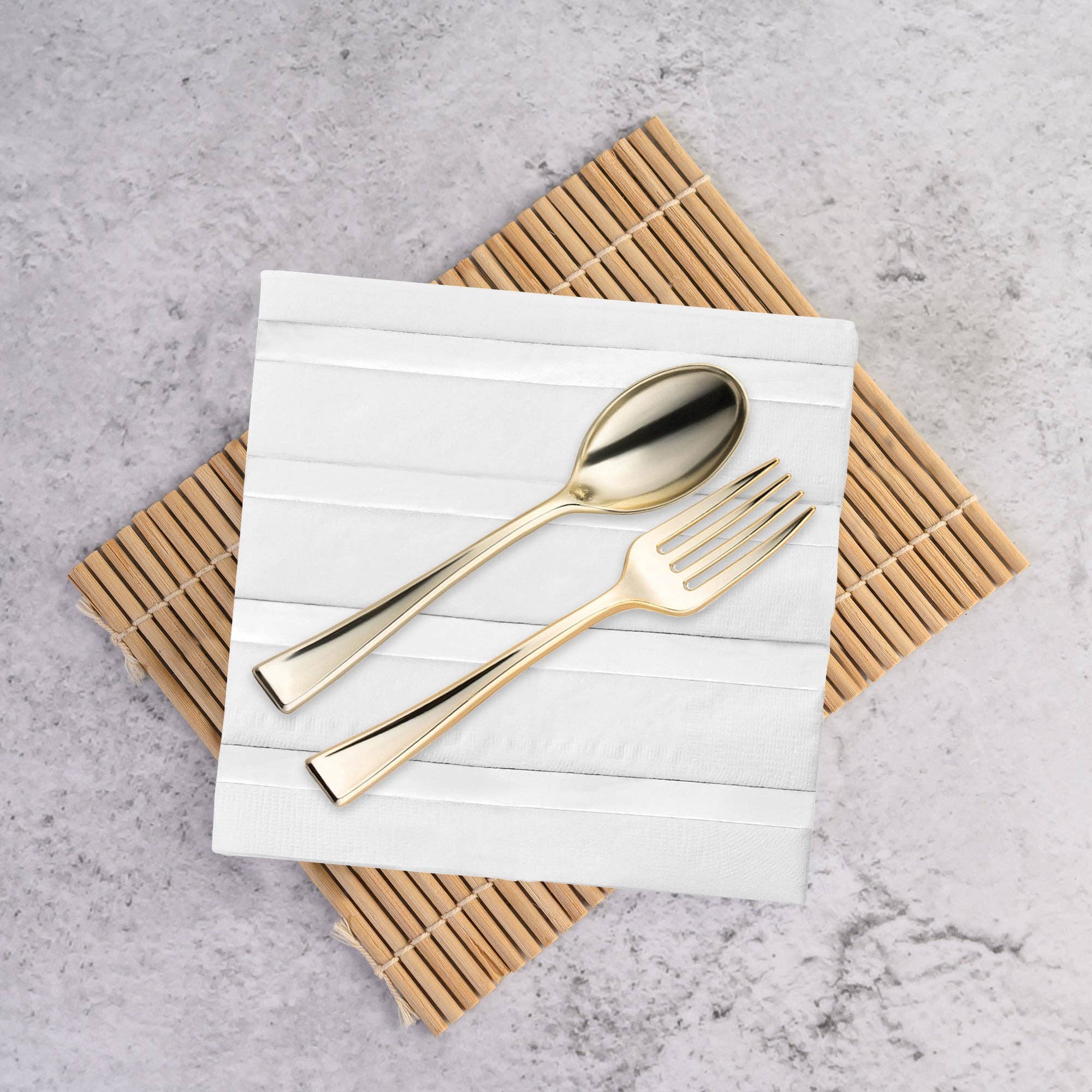 Smarty had a Party - Vente Serviettes jetables - Serviettes en papier blanches avec rayures argentées - 600 pcs7