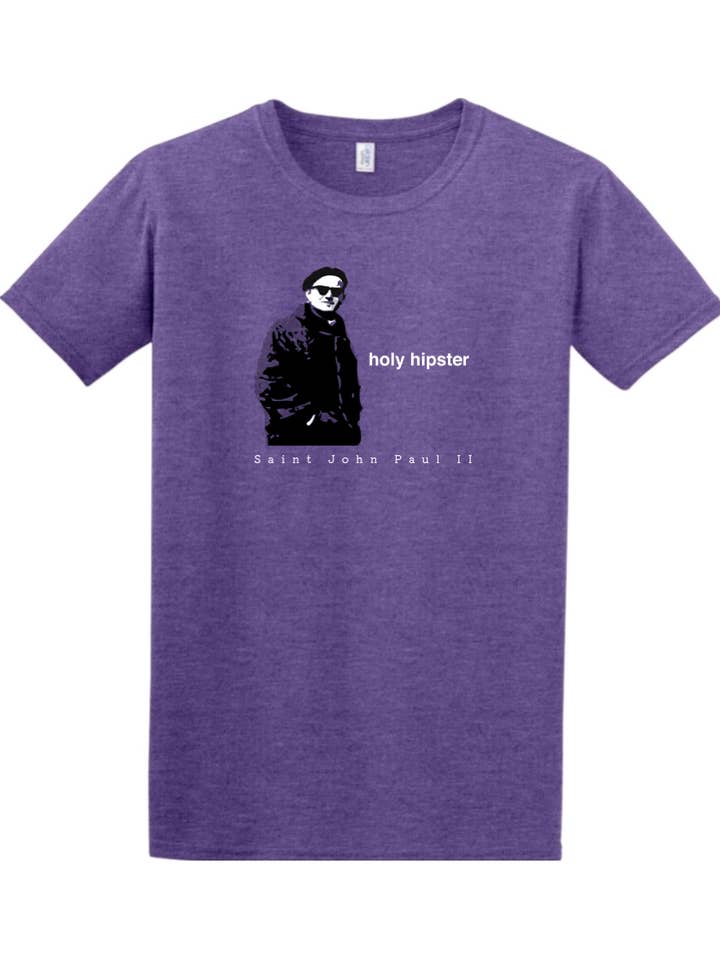 Sock Religious - Wholesale Screen Printed T-Shirt - Unisex - Holy Hipster - St. John Paul II Adult T-shirt4