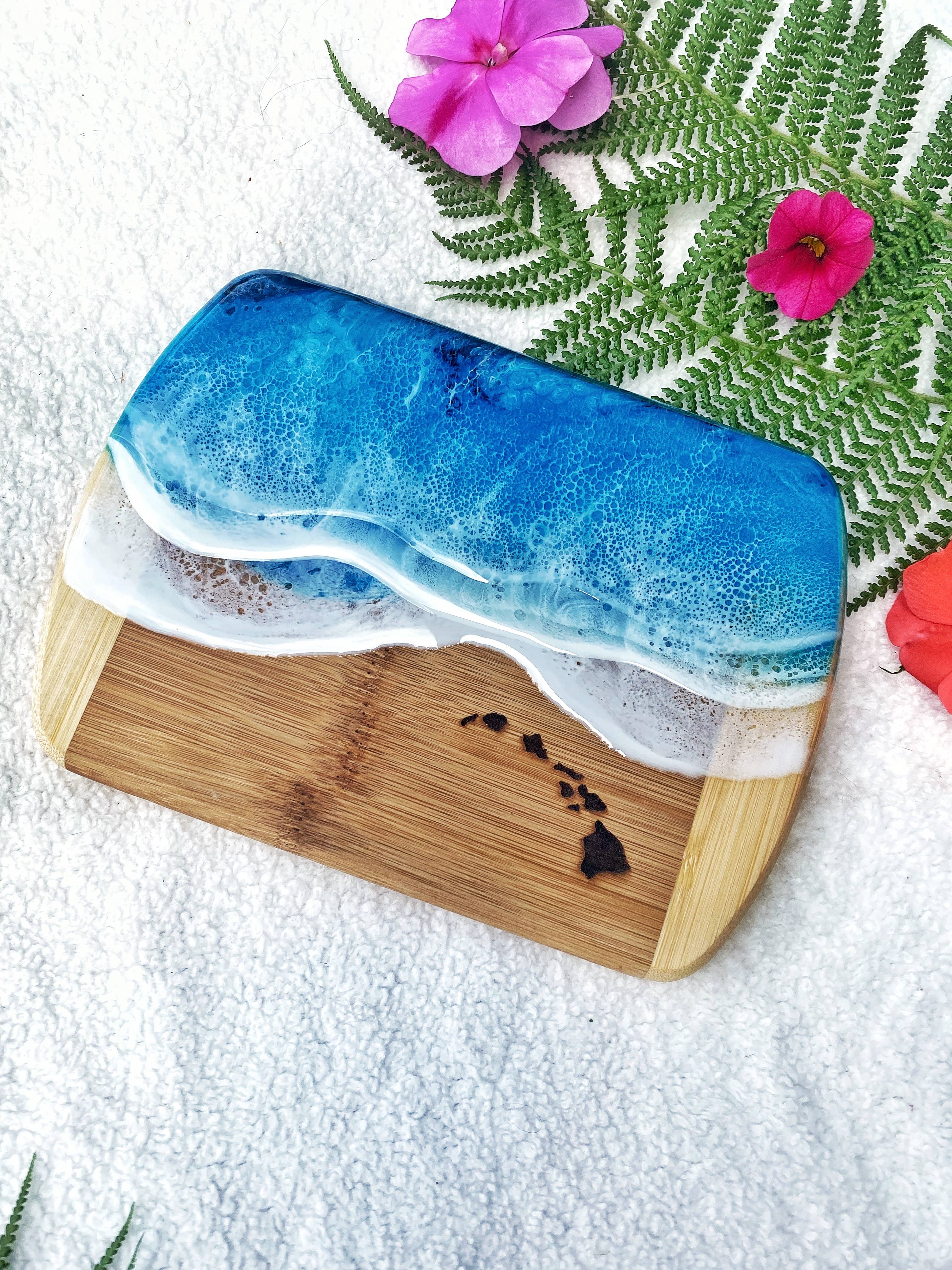 TBM Creations LLC - Wholesale Cheese Board - HAWAIIAN ISLANDS Ocean Charcuterie board Maui made9