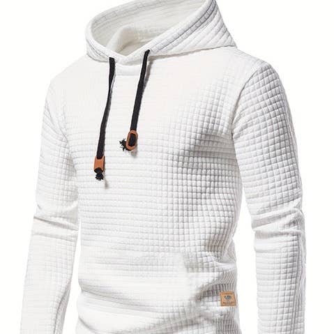 Sweat à Capuche Uni à Motif Nid d'Abeille, Sweat-shirts à Capuche Cool pour Hommes, Sweat à Capuche Décontracté pour Hommes avec Poche Kangourou Streetwear pour l'Hiver et l'Automne, Comme Cadeaux pour la vente par Mirazshoes WholeSale