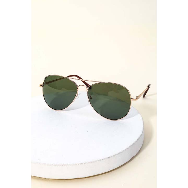 MULTI Metal Flat Top Aviator Sunglasses for wholesale on Faire