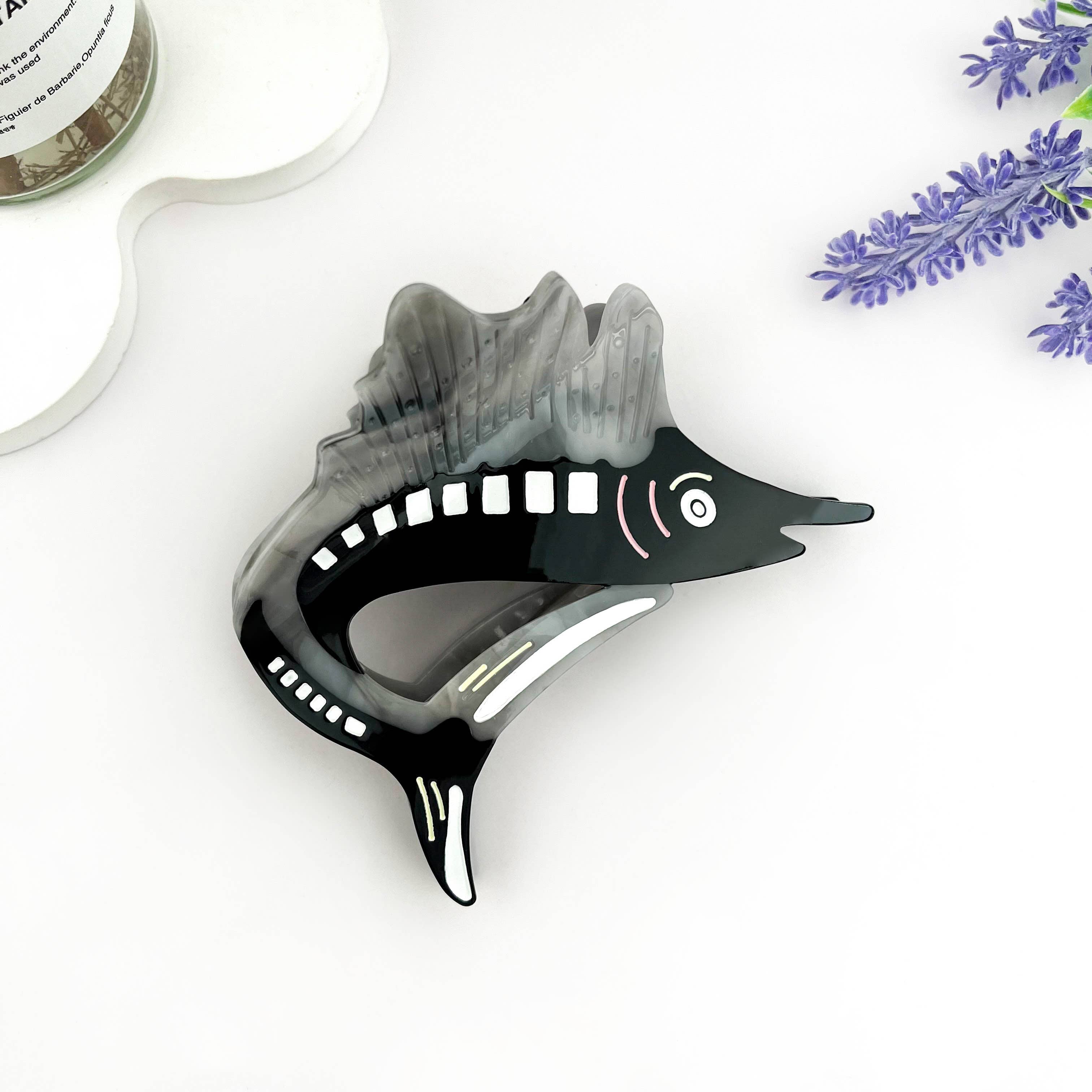 mildstyles - Wholesale Hair Clip - Women's - Jumping Garfish Acetate Hair Claw Clip, Marlin Hair Clip0