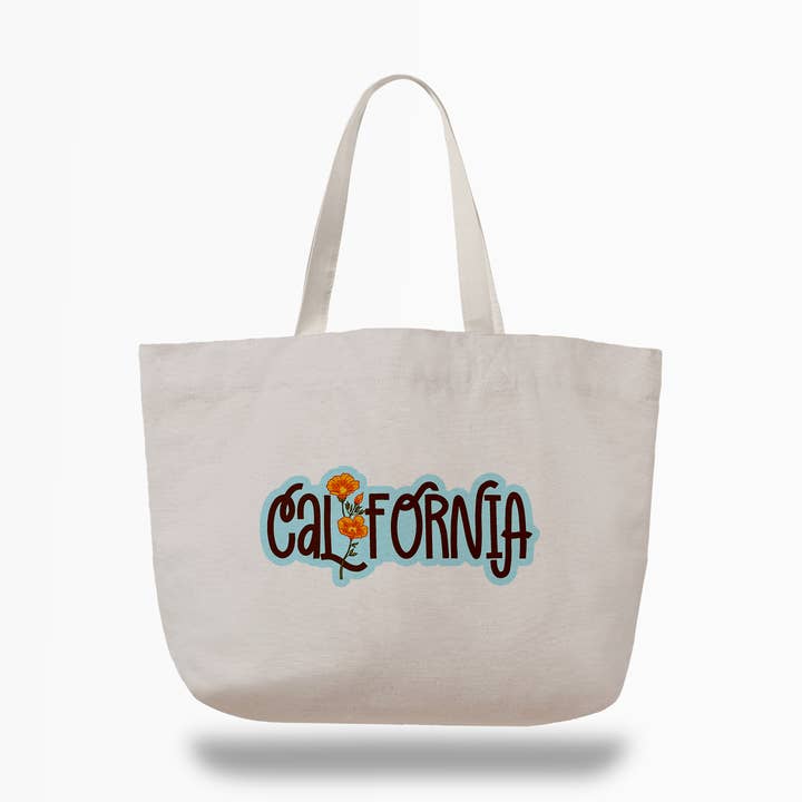 California Poppy Tote Bag for wholesale by Girls Printing House