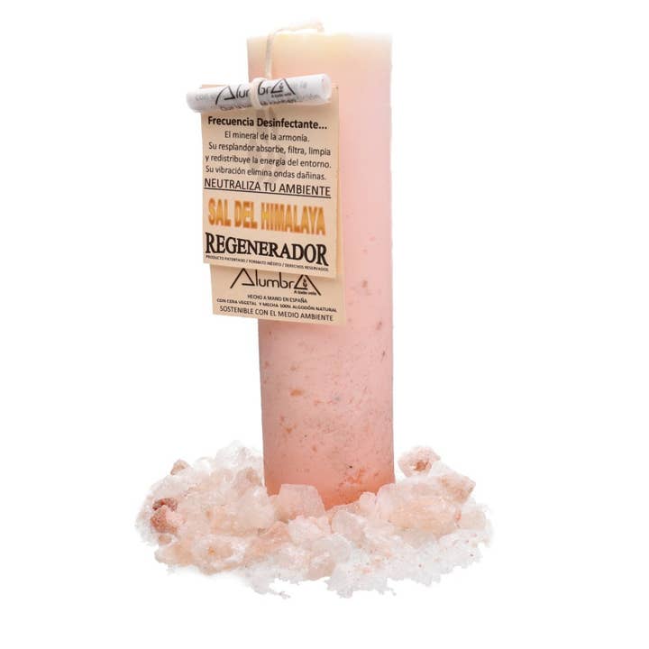 Handmade candle with Himalayan salt - Regenerator for wholesale by Vives de la Cortada S.L