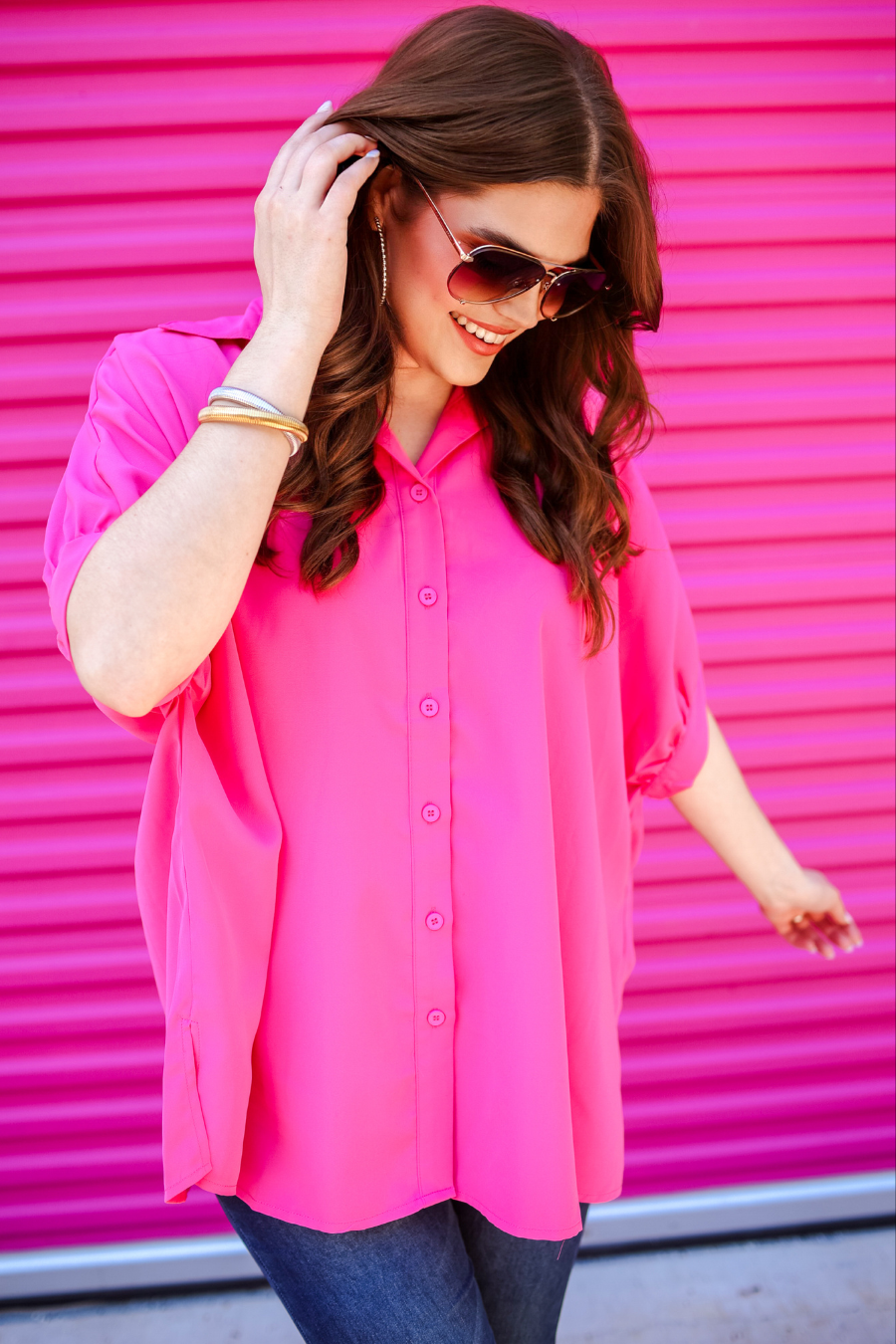 Jess Lea - Wholesale Button Down Shirt - Women's - Oakley Oversized Top1