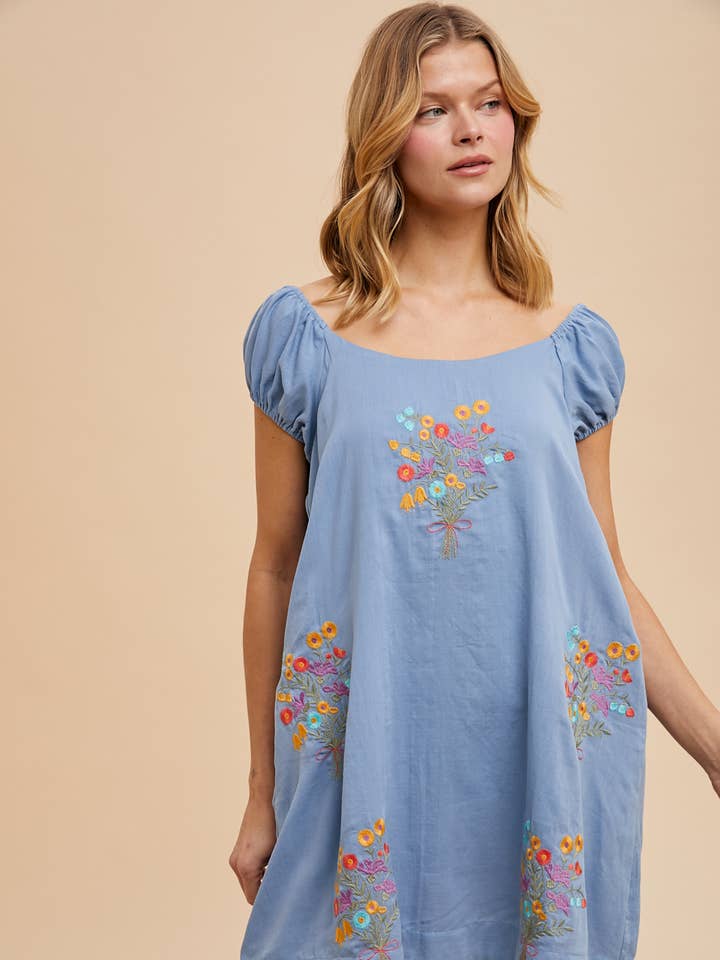 In Loom - Wholesale Dress - Women's - EMBROIDERED COTTON MINI DRESS