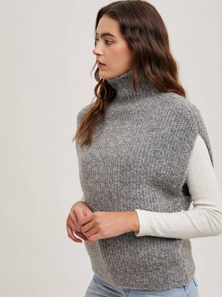 Bluivy - Wholesale Sweater Vest - Women's - TURTLENECK KNIT SWEATER VEST