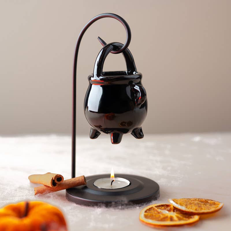 Puckator EU - Wholesale Oil Warmer - Black Cauldron Hanging Oil Burner with Stand2