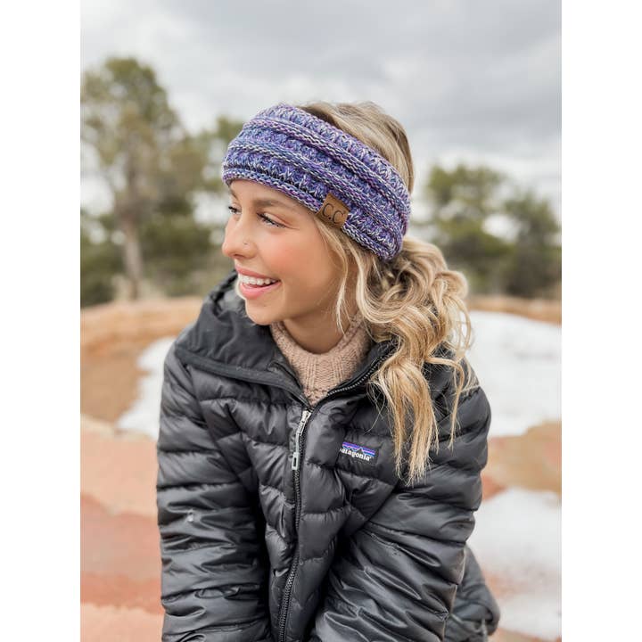 C.C Beanie - Wholesale Fashion Headband - Women's - Four Tone Ribbed Knit Women's Fashion Ponytail Headband