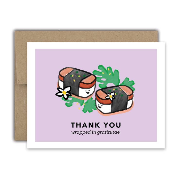 Brightspot Design - Wholesale Thank You Card - Musubi Thanks Card
