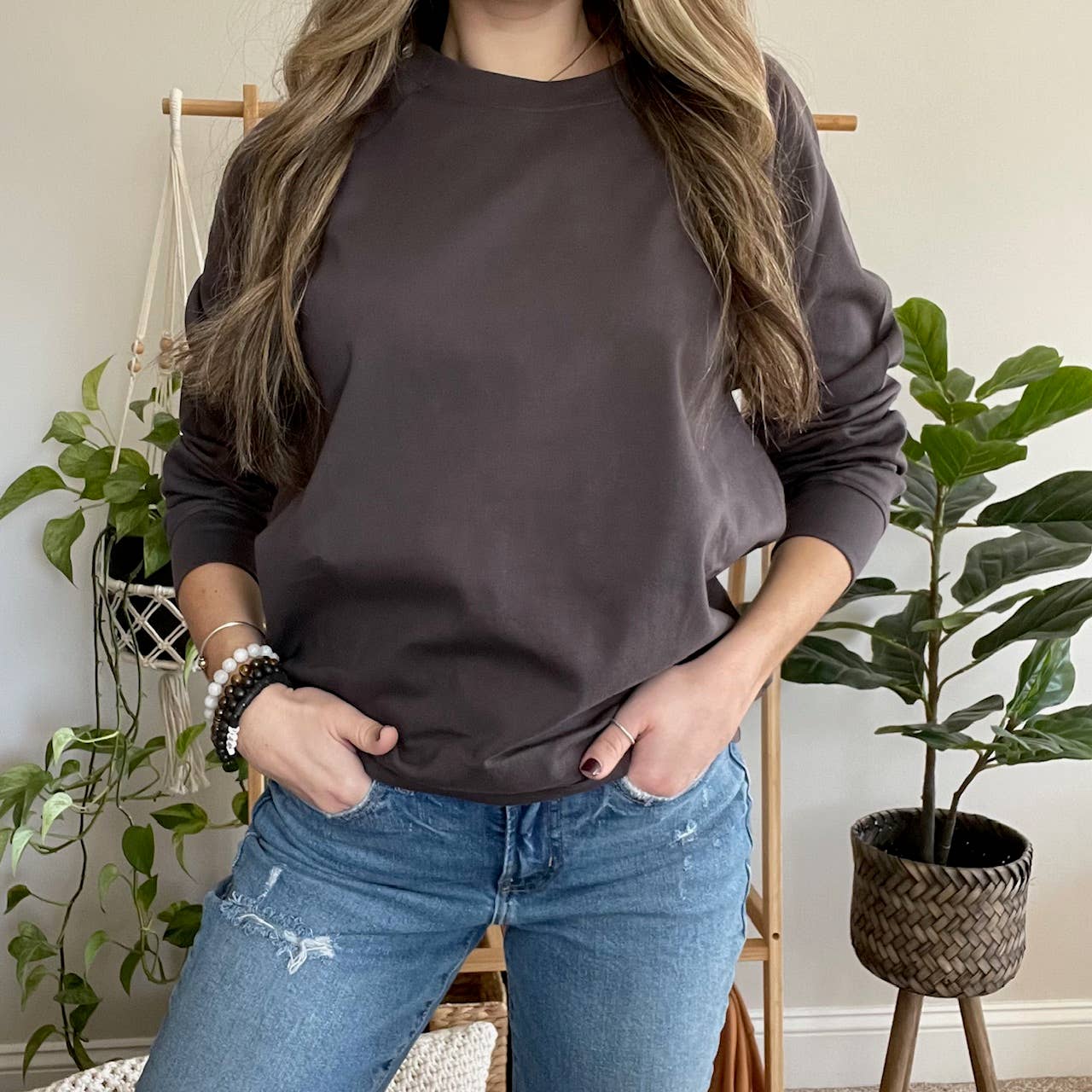 Gaia Baby Goods - Wholesale Sweatshirt - Women's - Women's Organic Cotton Lightweight Long Sleeve Pullover6