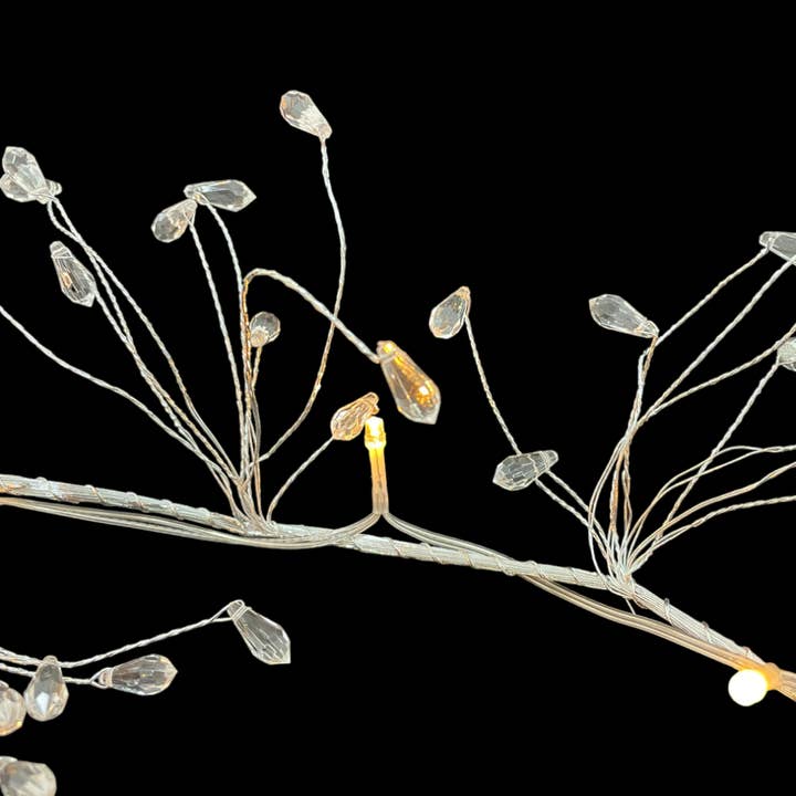 6' Battery Operated Lighted Acrylic Teardrop Garland for wholesale by Decor N Beyond