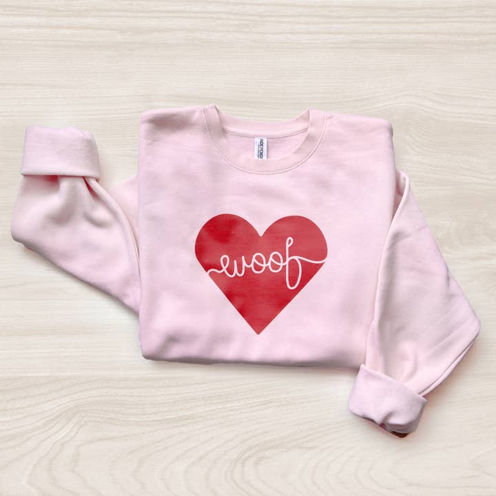 Poppy & Lou - Wholesale Graphic Sweatshirt - Women's - Woof Heart Dog Sweatshirt1