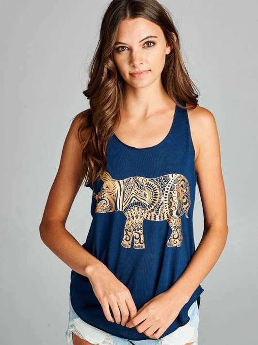 Guld Rhino Grafisk Tanktop for engroshandel hos LA Soul