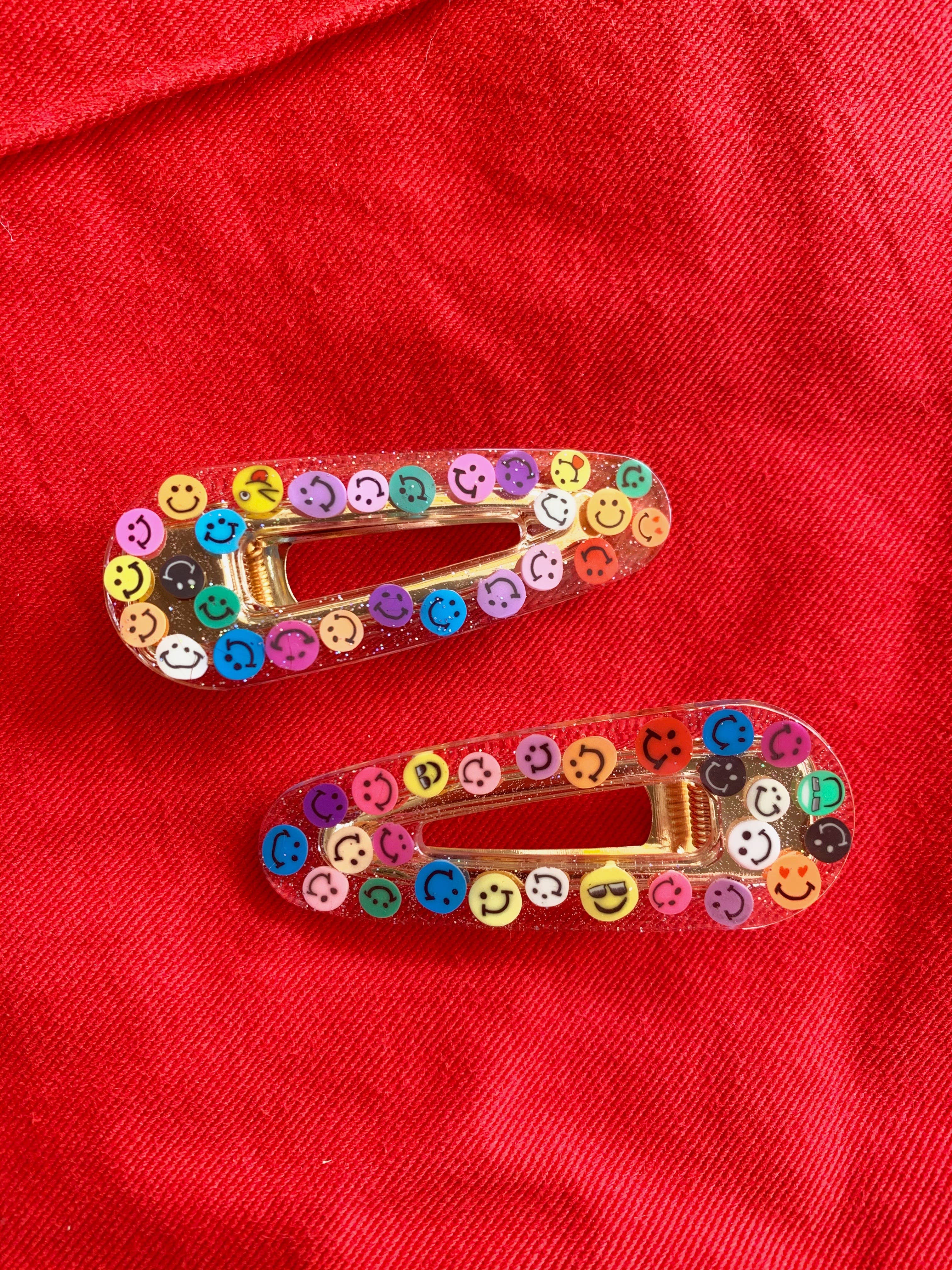 Coco's Musings - Wholesale Hair Clip - Women's - Rainbow Smiley Faces Hair Clips8