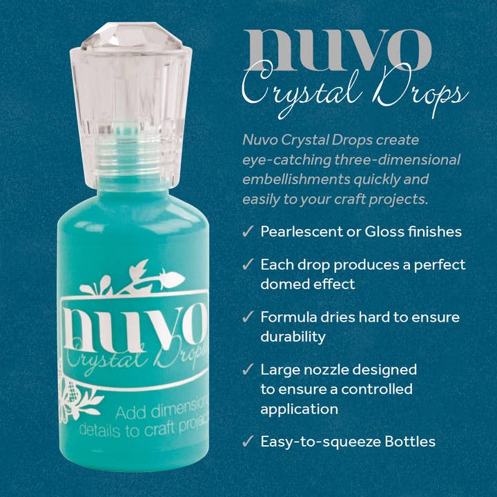 Tonic Studios - Wholesale Craft Supplies - Nuvo Crystal Drops – 6-Colour Bundle (Navy Blue, Ripened Pumpkin, Caribbean Ocean, Ivory Seashell, Duck Egg Blue, French Lilac)7