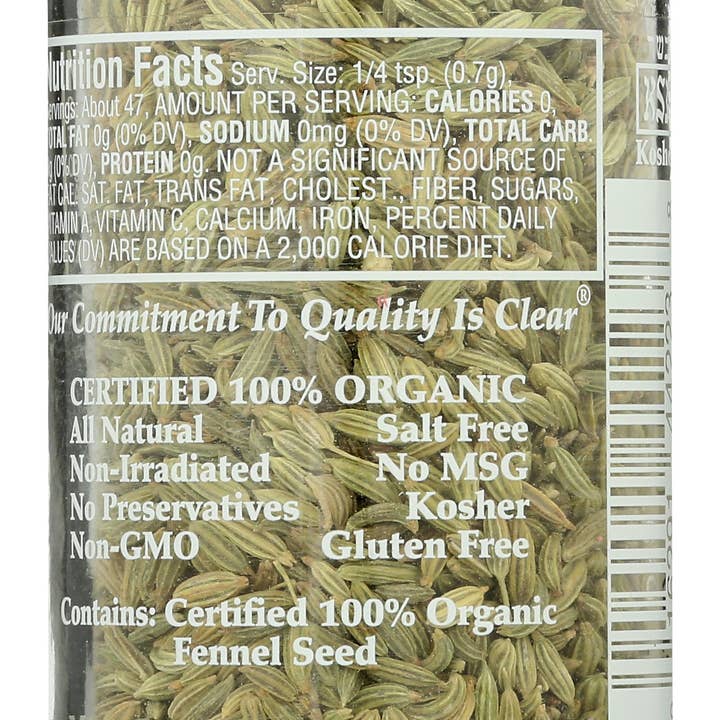 Everyday Supply Co - Wholesale Herbs - MORTON & BASSETT FENNEL SEED ORG - Case of 31