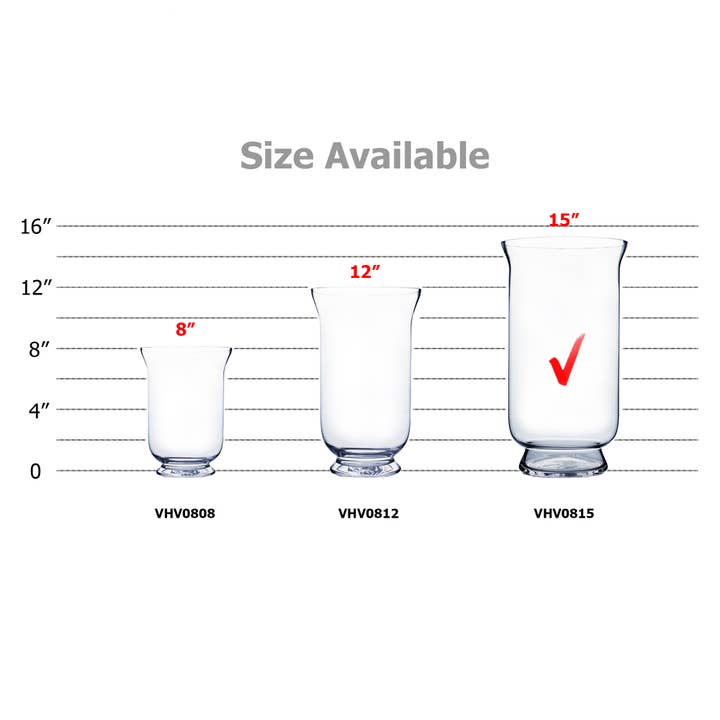 WGV International - Wholesale Vase - WGV Large Hurricane Glass Vase - 8" x 15"H2
