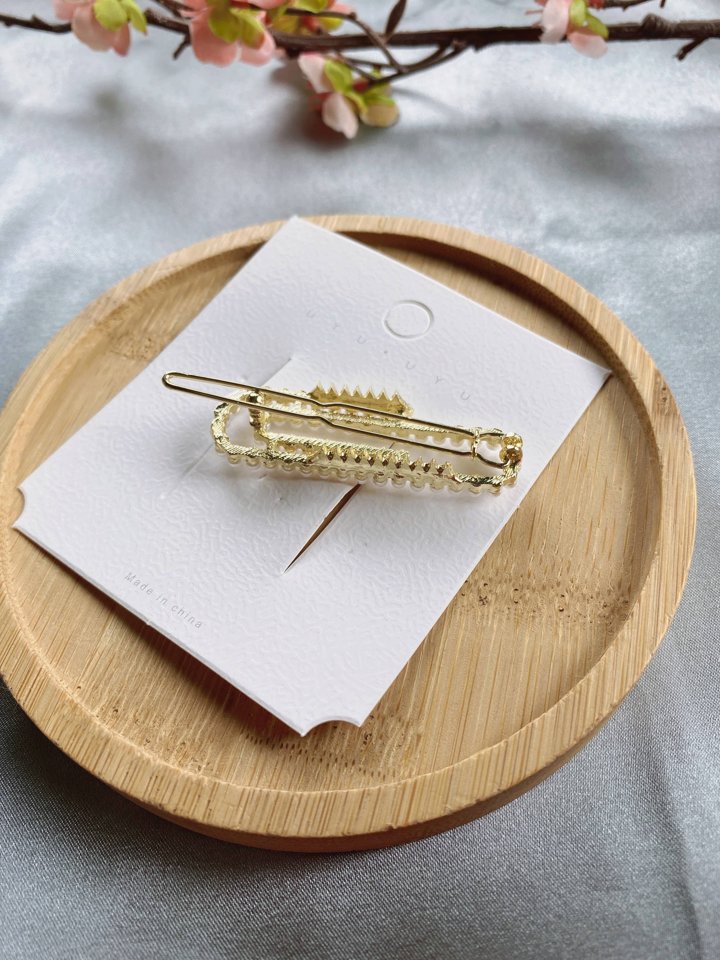 LadyJuneAccessories - Wholesale Hair Clip - Women's - Pearl Hair Barrette | Minimalist Gold Hair Clip | Hair Pin2