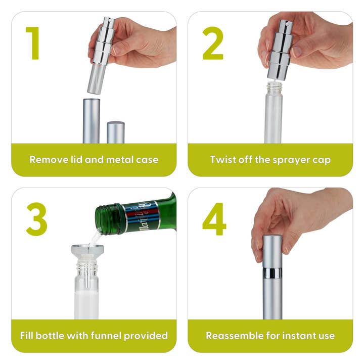 Silver Martini Atomizer with Funnel for wholesale on Faire6