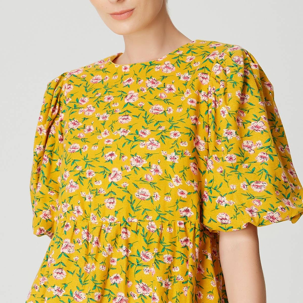 Smart and Joy - Wholesale Dress - Women's - Monochrome floral print A-line short dress3