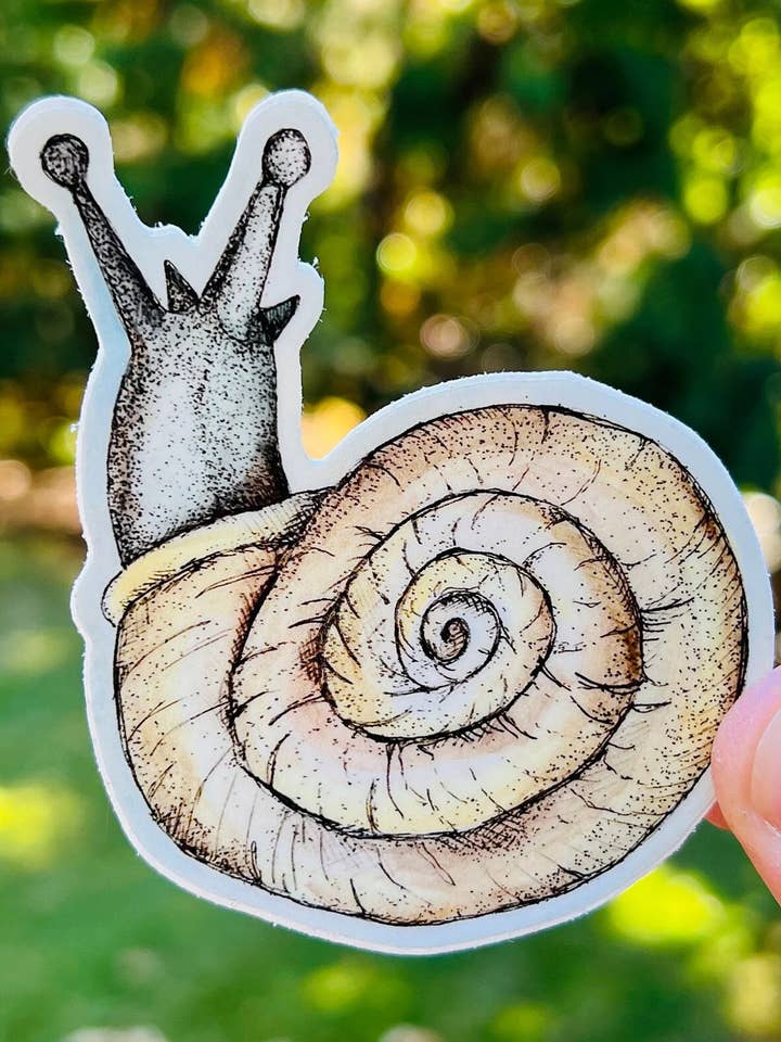 Sammy The Snail {sticker} for wholesale by Uncle Dunc's Sticker Shoppe