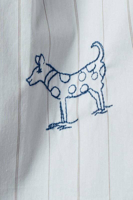 Heyday - Vente Chemise à col boutonné – femme - Chemise à rayures avec animaux brodés ludiques1