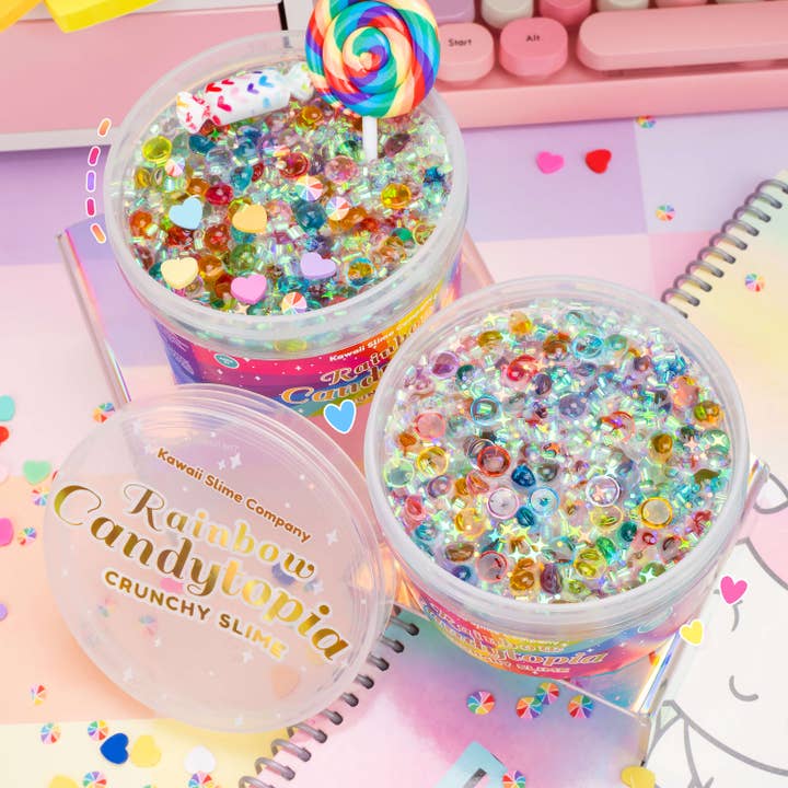 Kawaii Slime Company - Venta al por mayor Masilla/limo - Niños - Rainbow Candytopia Crunchy Slime (4 unidades/caja)