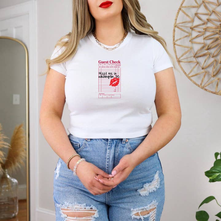 Washington DC Baby, Gastbon, Coquette Crop Tops & T-shirts voor wholesale door FizzCandy Designs