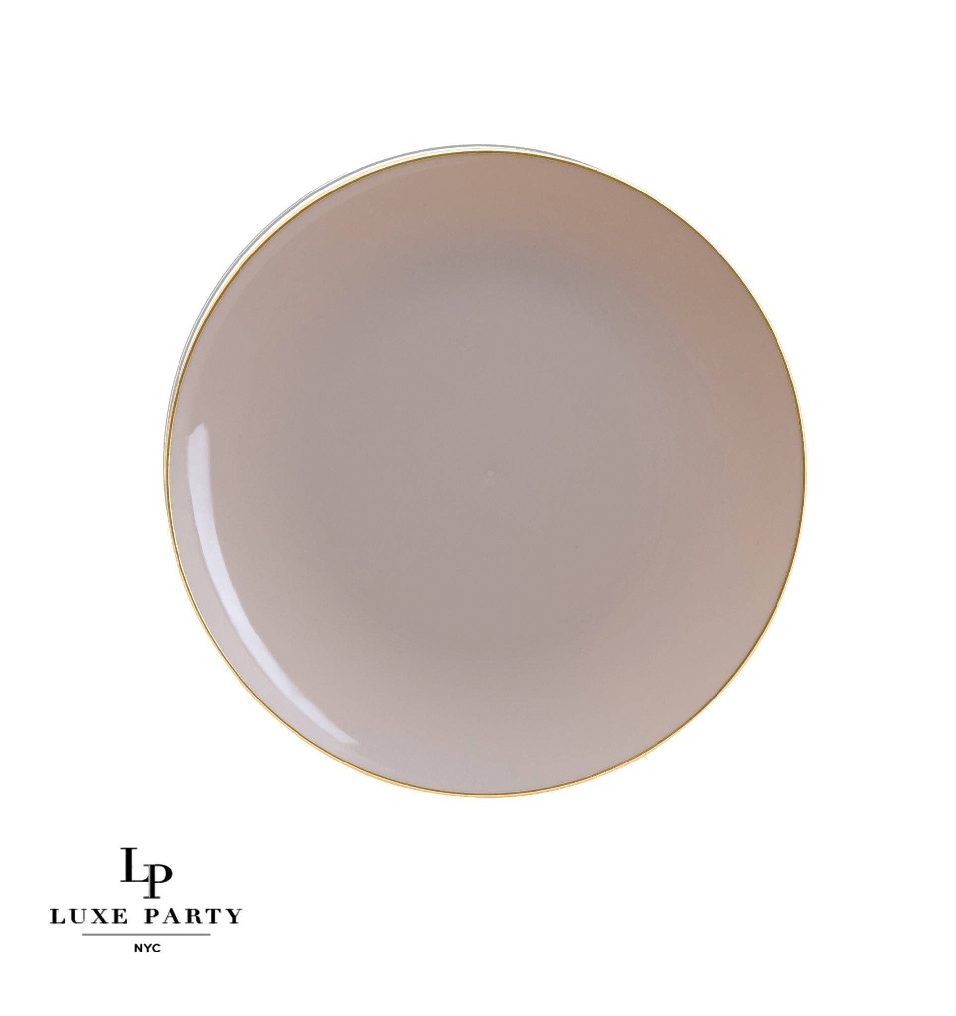 Luxe Party – wholesale Dinner plate – Round Linen • Gold Plastic Plates | 10 Pack5