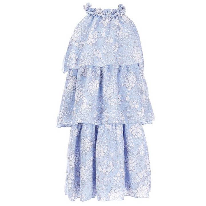 Trapeziumjurk met bloemenprint en ruches (Big Girl) voor wholesale door Ava & Yelly