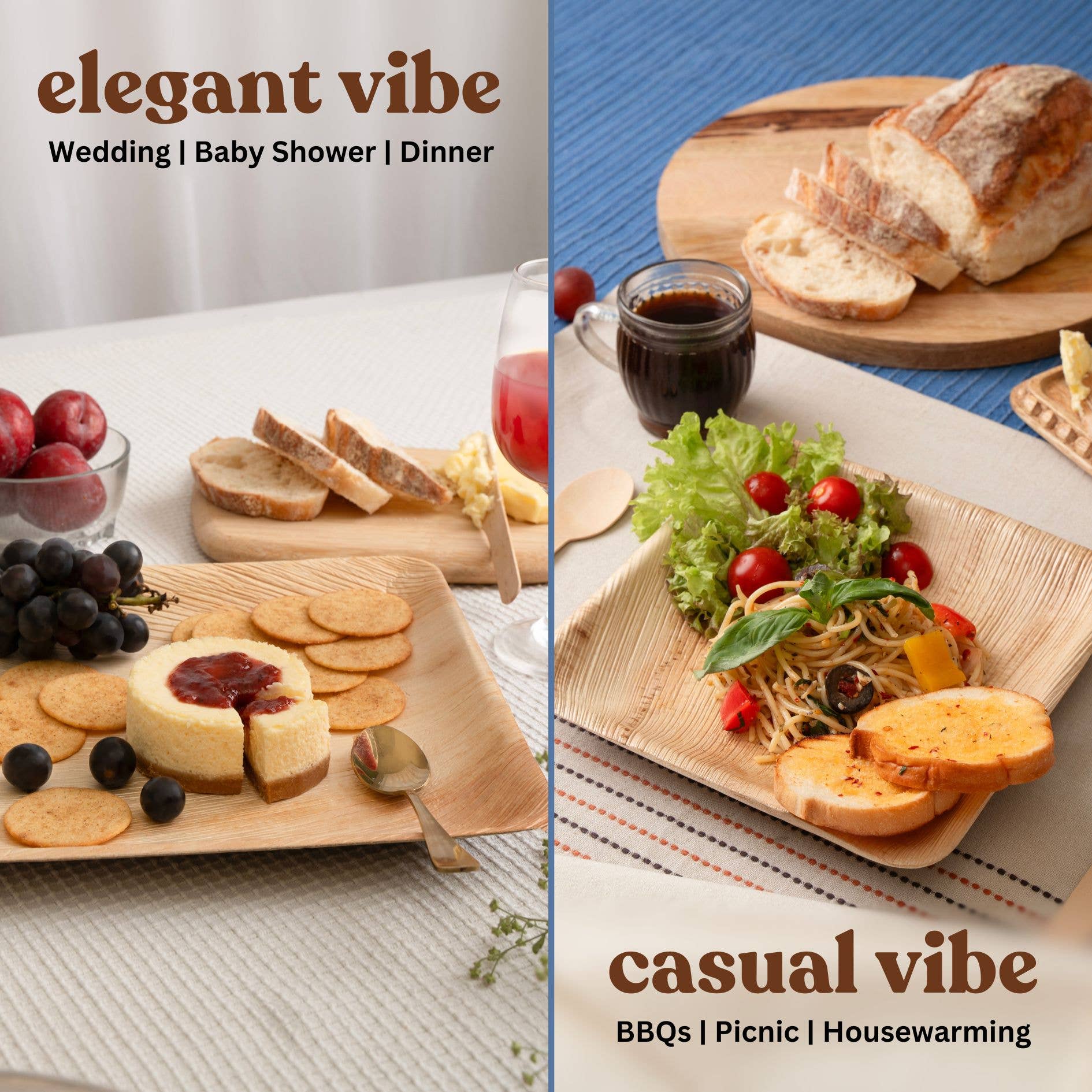 LuxeDesigns Co LLC - Wholesale Disposable Plate - LuxeDesigns Disposable 8" Palm Leaf Plate Set of 503