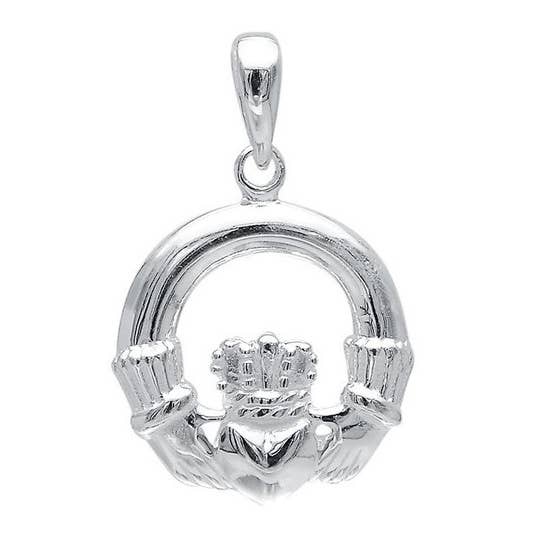 Ciondolo Claddagh in Argento Sterling Elegante per la vendita all'ingrosso da parte di Silver Jewellery Cavern Wholesale
