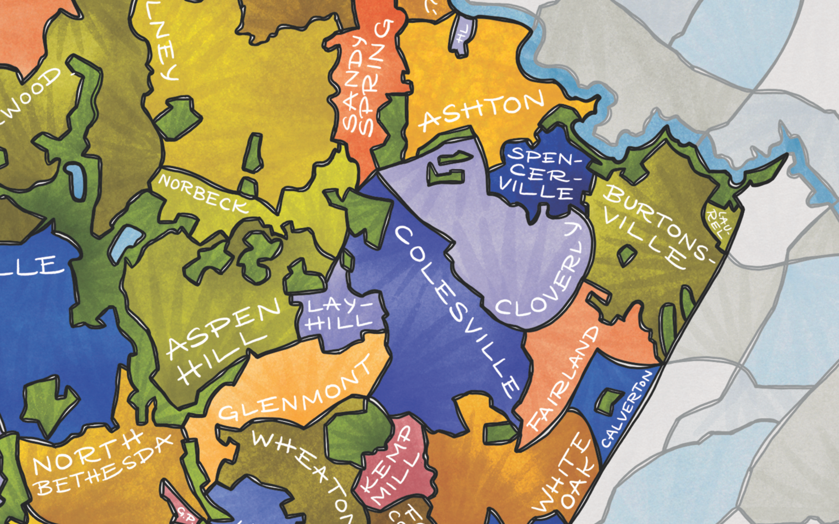 Terratorie Maps + Goods – Engroshandel Kunsttryk – Montgomery County Kvarterer Kort Kunsttryk1