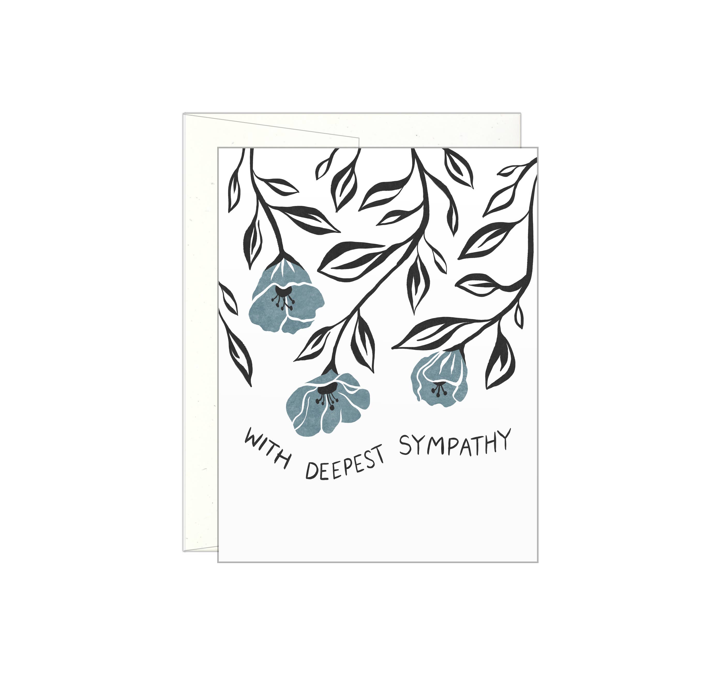 Lake Erie Design Co. - Wholesale Sympathy Card - With Deepest Sympathy - Poppy - Letterpress Card