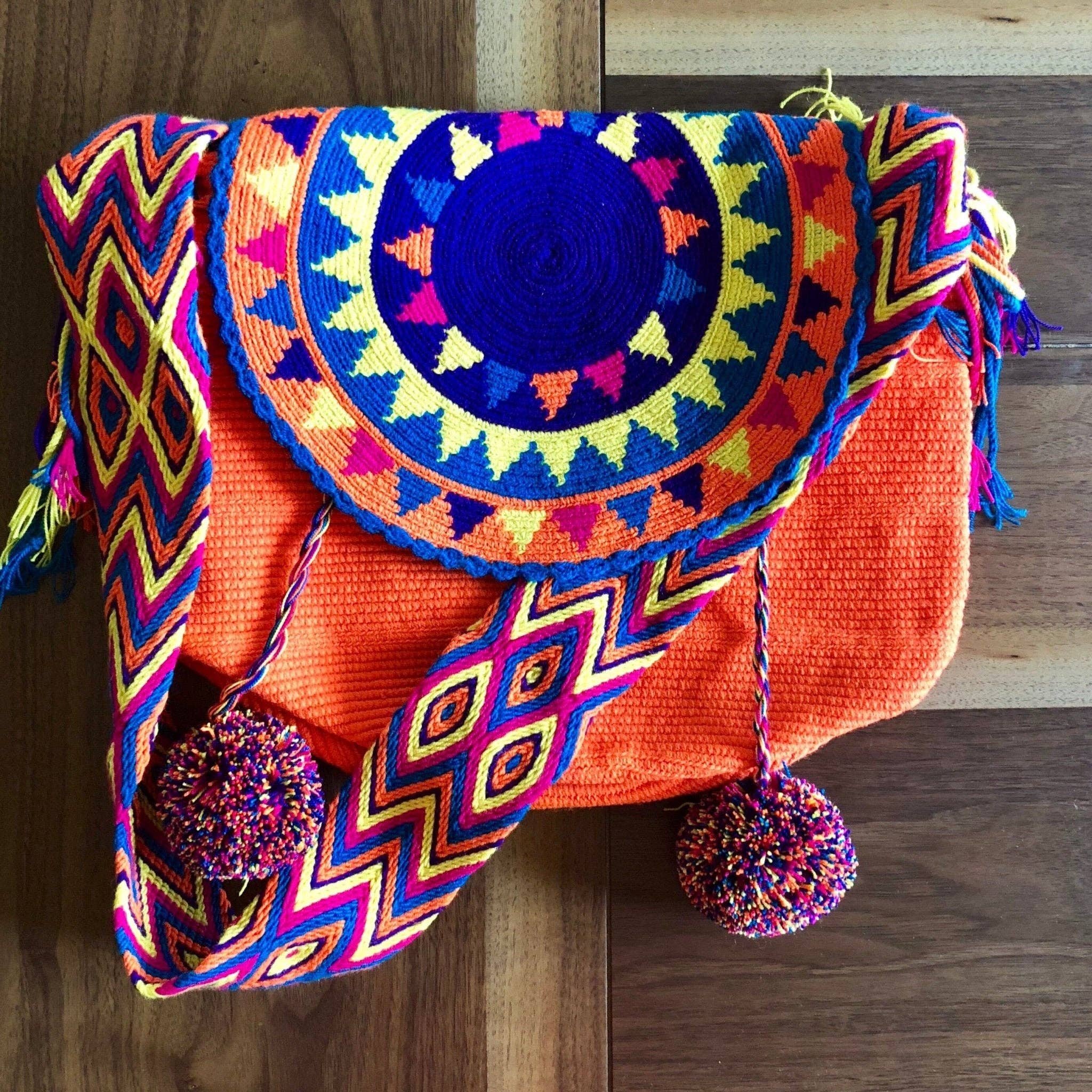 Colorful 4U – wholesale Axelväska - Dam – Färgglada virkade väskor med lock29