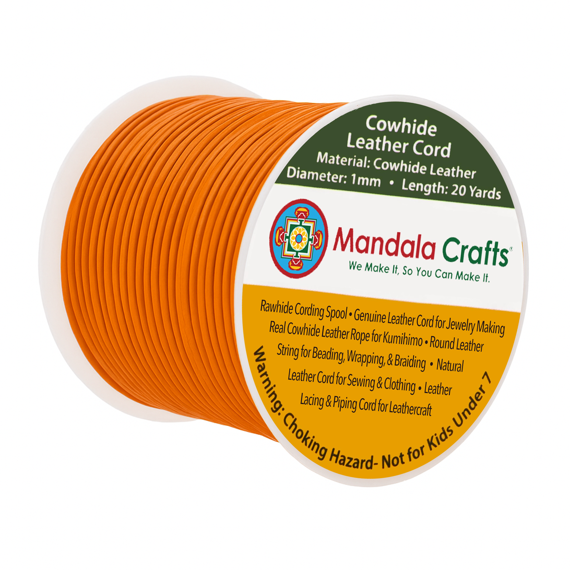 Mandala Crafts - Wholesale Craft Supplies - Mandala Crafts Round Cowhide Genuine Leather String Cord, Natural Rawhide Rope for Jewelry Making, Kumihimo Braiding, Shoelaces79