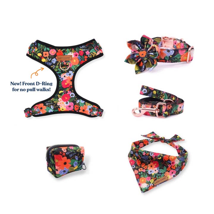Midnight Floral Signature Bloomtie™ - Mega Bundt (D-ring) for engroshandel hos Sniff & Bark