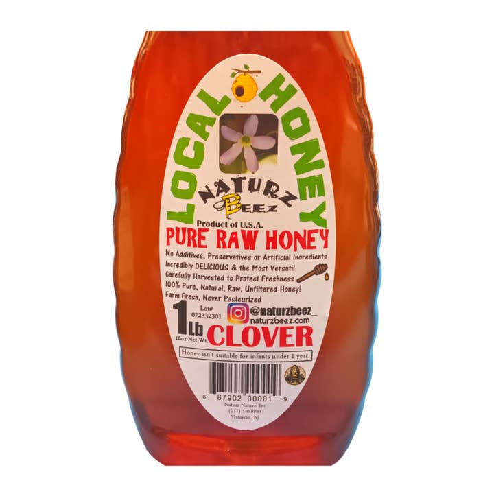 Naturz Beez - Wholesale Honey - CLOVER RAW HONEY 1LB 454g Squeeze Bottle 100% PURE HONEY1
