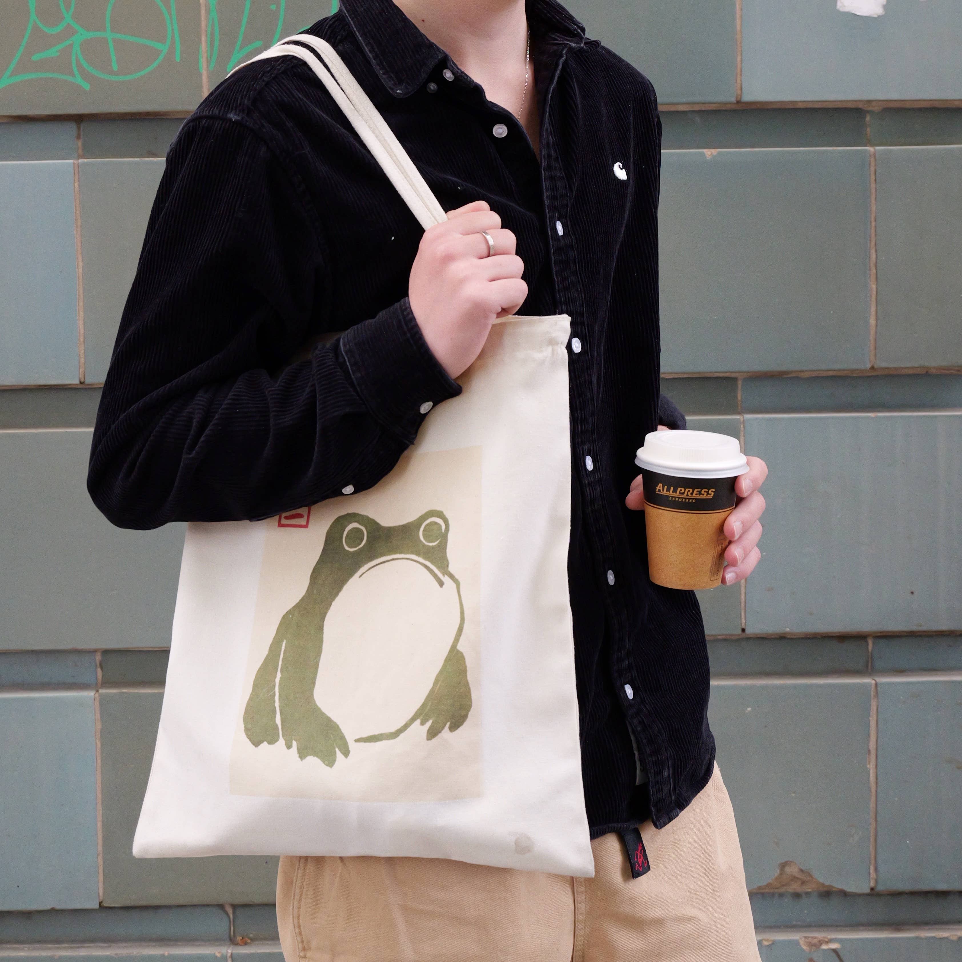 ZZZEBRAAA LIMITED - Wholesale Tote Bag - Unisex - Matsumoto Hoji Frog Tote Bag Vintage Japanese Woodblock Art1