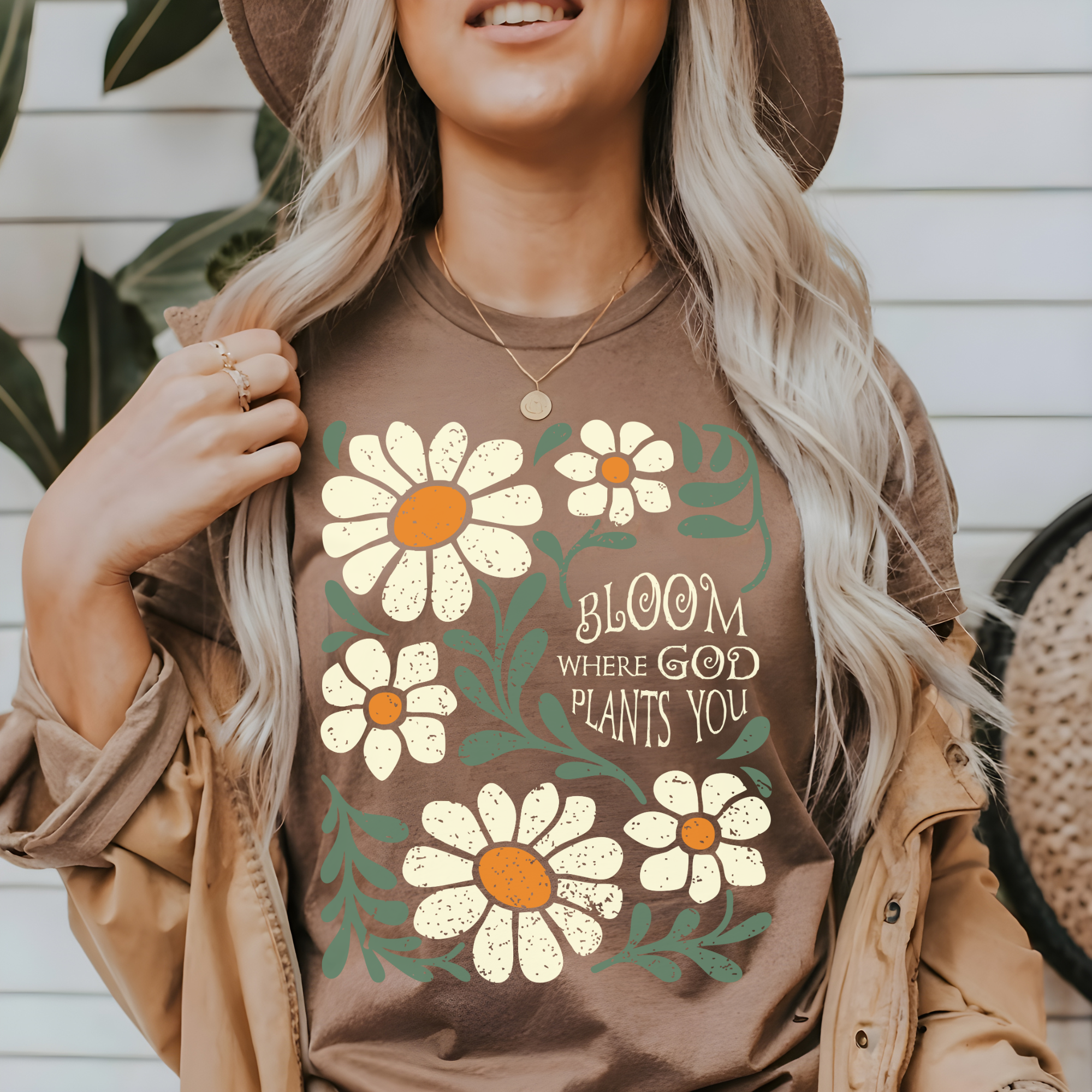Scripted Pearl - Wholesale Screen Printed T-Shirt - Women's - Bloom Where God Plants You Comfort Colors Christian T Shirt9