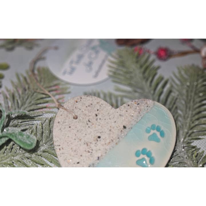 Teal Turtle Studio - Wholesale Ornament - Pet Beach Heart (Pet Lovers, Memory) *New larger size 0