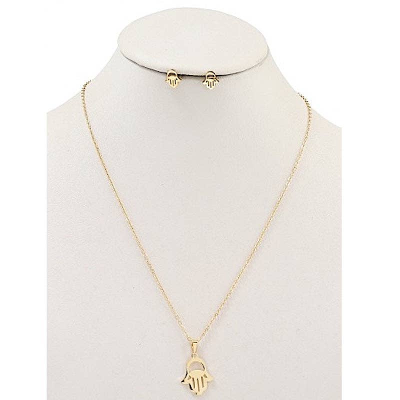Atlas Fashion - Wholesale Pendant/Charm Necklace - Stainless Steel Hamsa Hand Pendant Necklace0