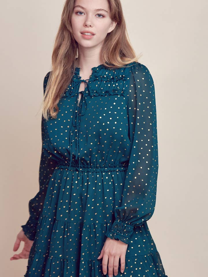 RUFFLE DETAILED TIERED MINI DRESS MDR9688 for wholesale by &MERCI