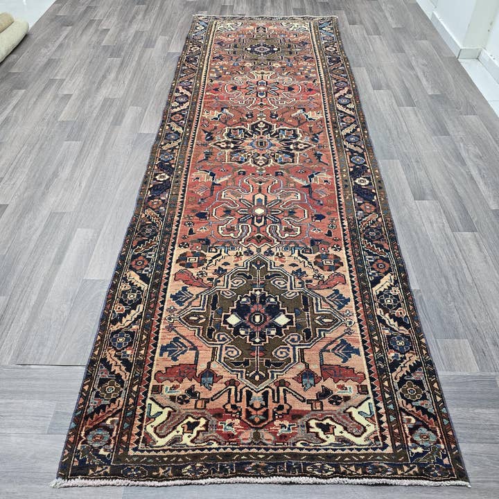 Vintage Turkish Rug Runner: 3.5x11 Hand-Knotted Wool Anatolian Pastel Rug for wholesale by MesopotamiaRugs