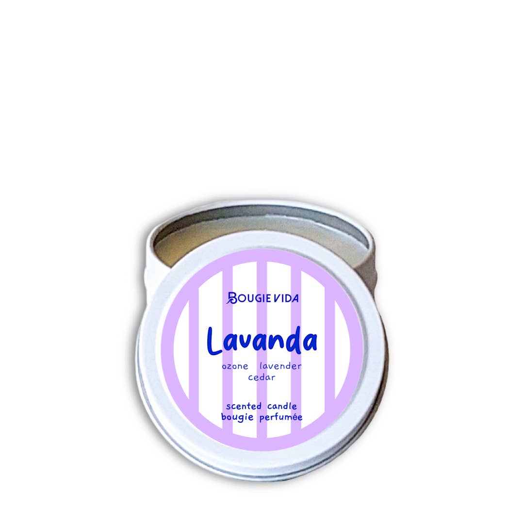 Bougie Vida - Wholesale Jar/Filled Candle - Lavanda 4 oz Soy Travel Candle