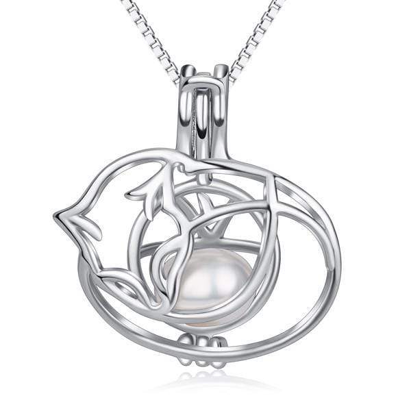 Triple T Studios - Wholesale Pendant/Charm Necklace - Cat Nap Pearl Cage Pendant | Sterling Silver Cat Necklace1
