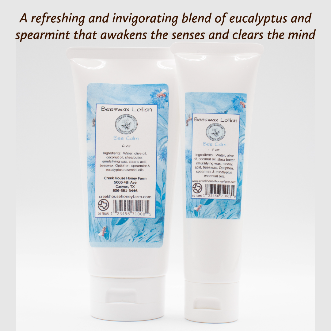 Creek House Honey Farm – Großhandel Hand- & Körperlotion – Alles natürliche Bienenwachs-Lotion | 3 oz Tube | 6 oz Tube0